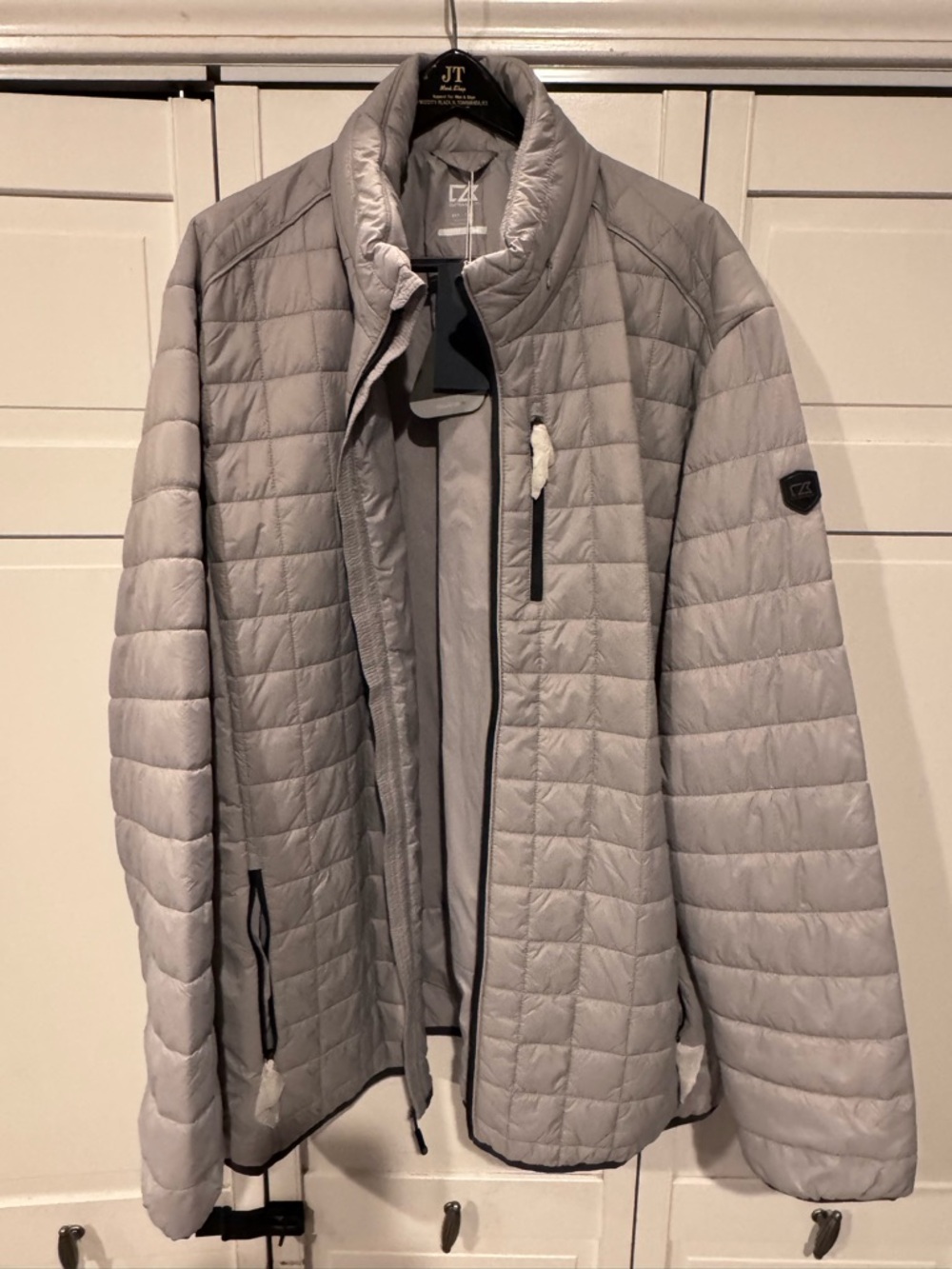 Cutter & Buck Light Gray Quilted Puffer Jacket - Men's